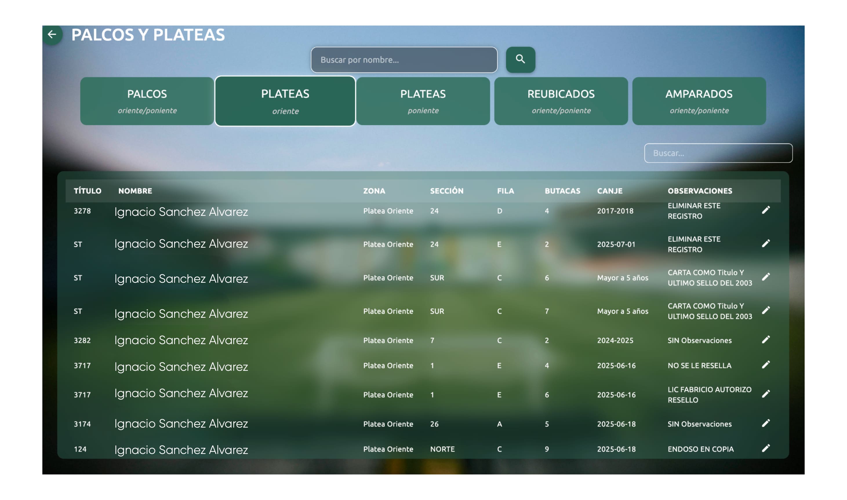 Screenshot 3 of Renovación de palcos y plateas